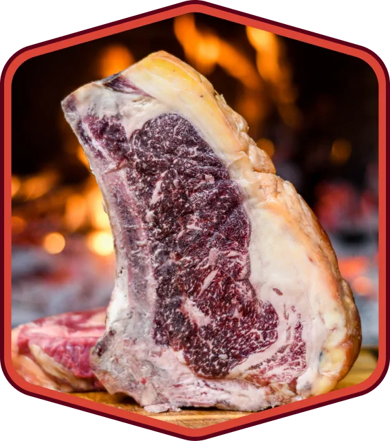 Dry-aged bone-in steak