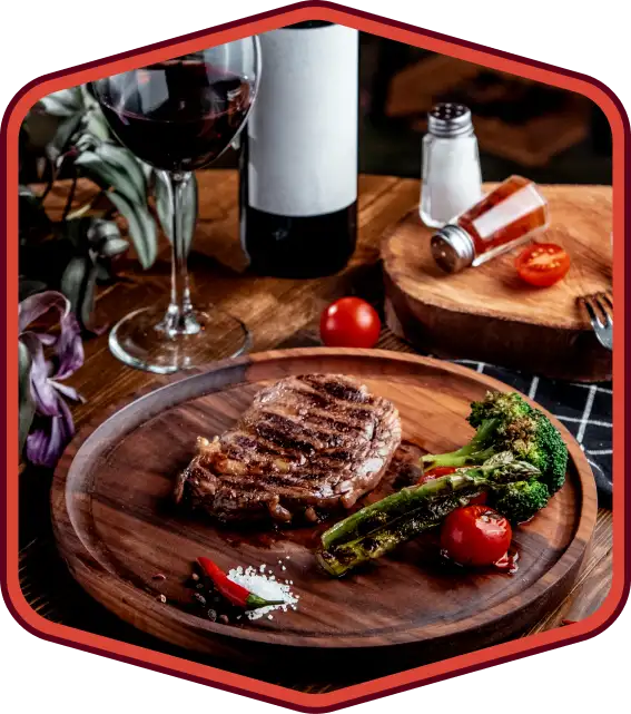 Bistec servido en plato para restaurante