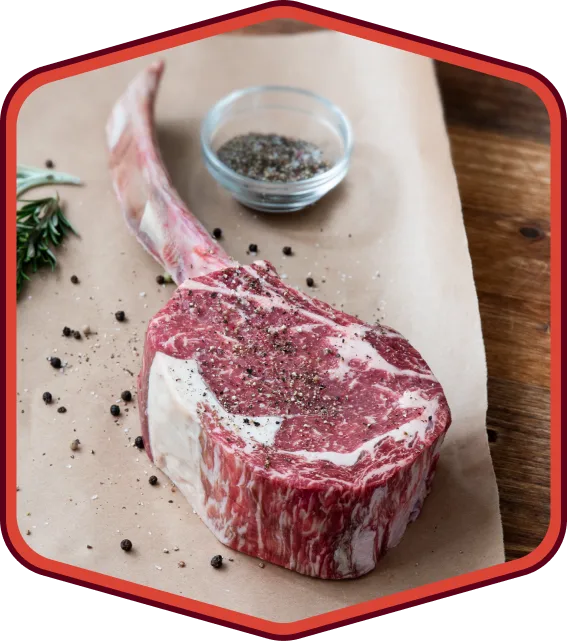 Ribeye con hueso preparado según especificación