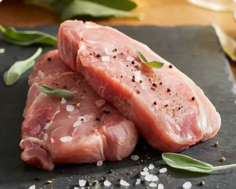 Cortes de cerdo preparados para cocinas