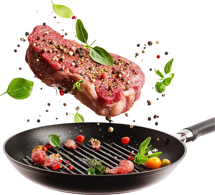 Chef preparando carne premium