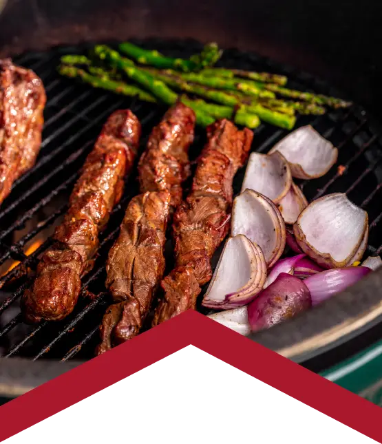 grilled protein and vegetables