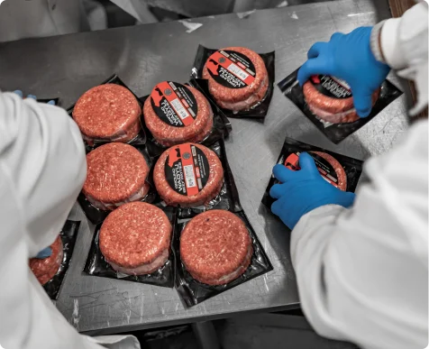 packaged meat products in processing