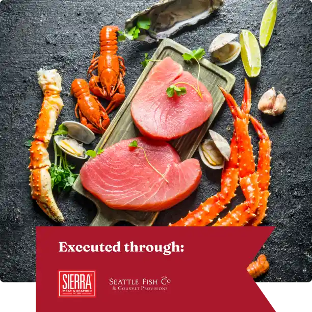 Selección variada de mariscos frescos